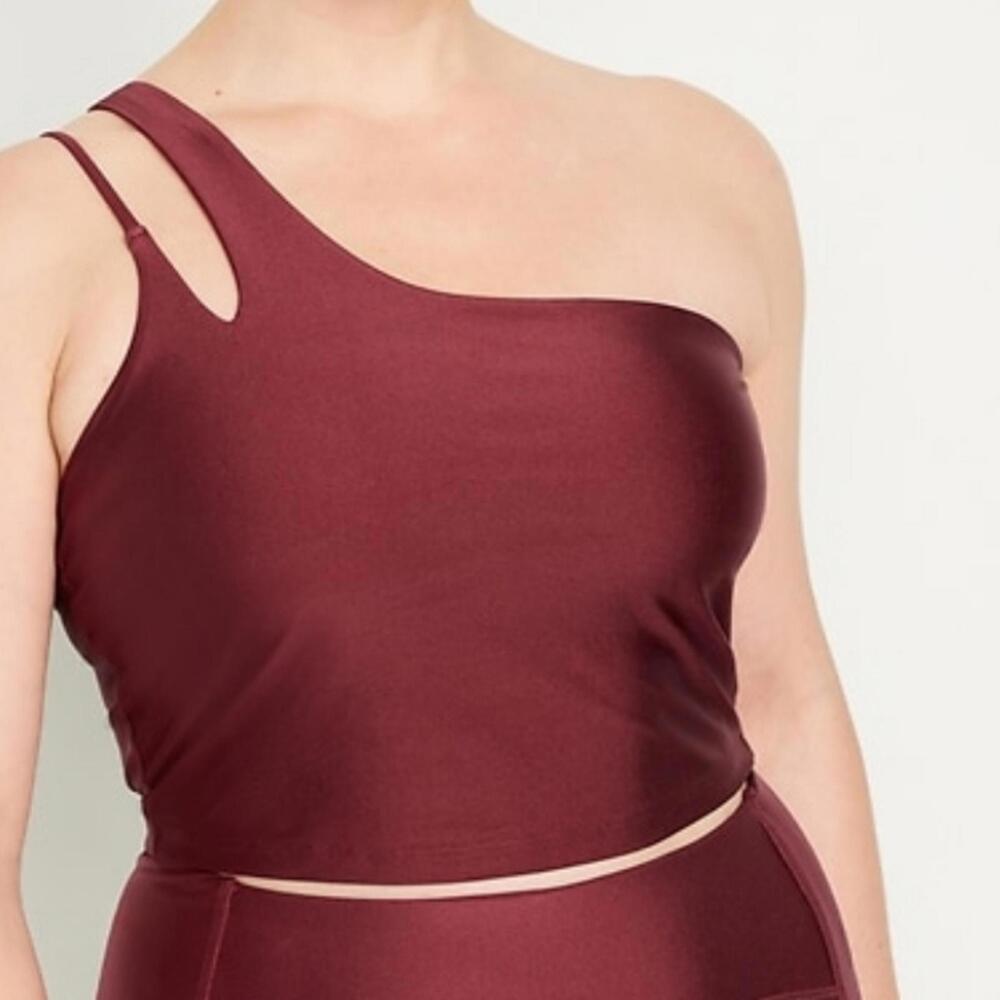 Old Navy Light Support PowerSoft Longline Sports Bra Noble Garnet XXL BNWT